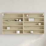 vidaXL Dulap cu vitrină, stejar sonoma, 100x8,5x50 cm, lemn prelucrat vidaXL Dulap cu vitrină, stejar sonoma, 100x8,5x50 cm, lemn prelucrat