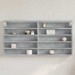 vidaXL Dulap cu vitrină, gri beton, 100x8,5x50 cm, lemn prelucrat vidaXL Dulap cu vitrină, gri beton, 100x8,5x50 cm, lemn prelucrat