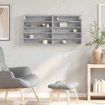 vidaXL Dulap cu vitrină, gri beton, 100x8,5x50 cm, lemn prelucrat vidaXL Dulap cu vitrină, gri beton, 100x8,5x50 cm, lemn prelucrat
