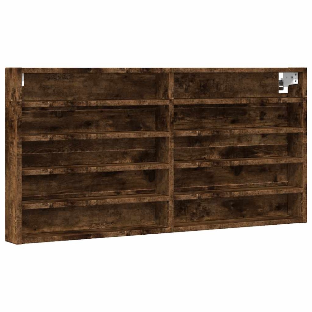 vidaXL Dulap cu vitrină, stejar fumuriu, 100x8,5x50 cm, lemn prelucrat