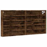 vidaXL Dulap cu vitrină, stejar fumuriu, 100x8,5x50 cm, lemn prelucrat vidaXL Dulap cu vitrină, stejar fumuriu, 100x8,5x50 cm, lemn prelucrat