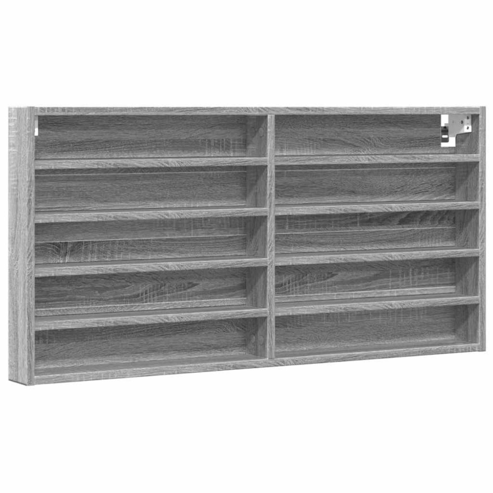 vidaXL Dulap cu vitrină, sonoma gri, 100x8,5x50 cm, lemn prelucrat