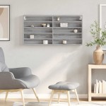 vidaXL Dulap cu vitrină, sonoma gri, 100x8,5x50 cm, lemn prelucrat vidaXL Dulap cu vitrină, sonoma gri, 100x8,5x50 cm, lemn prelucrat
