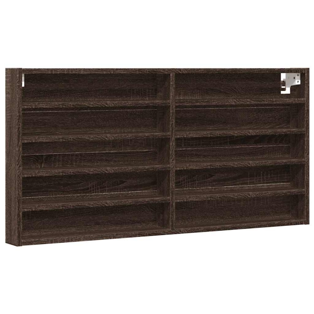 vidaXL Dulap cu vitrină, stejar maro, 100x8,5x50 cm, lemn prelucrat