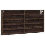 vidaXL Dulap cu vitrină, stejar maro, 100x8,5x50 cm, lemn prelucrat