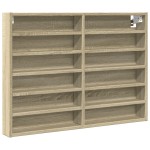 vidaXL Dulap cu vitrină, stejar sonoma, 80x8,5x58 cm, lemn prelucrat vidaXL Dulap cu vitrină, stejar sonoma, 80x8,5x58 cm, lemn prelucrat