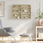 vidaXL Dulap cu vitrină, stejar sonoma, 80x8,5x58 cm, lemn prelucrat vidaXL Dulap cu vitrină, stejar sonoma, 80x8,5x58 cm, lemn prelucrat