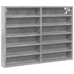 vidaXL Dulap cu vitrină, gri beton, 80x8,5x58 cm, lemn prelucrat