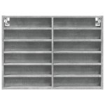 vidaXL Dulap cu vitrină, gri beton, 80x8,5x58 cm, lemn prelucrat