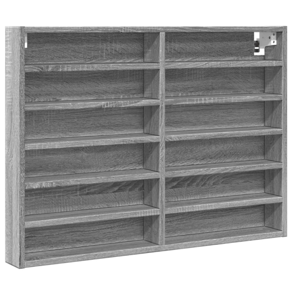 vidaXL Dulap cu vitrină, sonoma gri, 80x8,5x58 cm, lemn prelucrat