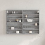 vidaXL Dulap cu vitrină, sonoma gri, 80x8,5x58 cm, lemn prelucrat vidaXL Dulap cu vitrină, sonoma gri, 80x8,5x58 cm, lemn prelucrat