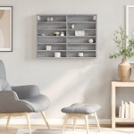 vidaXL Dulap cu vitrină, sonoma gri, 80x8,5x58 cm, lemn prelucrat vidaXL Dulap cu vitrină, sonoma gri, 80x8,5x58 cm, lemn prelucrat