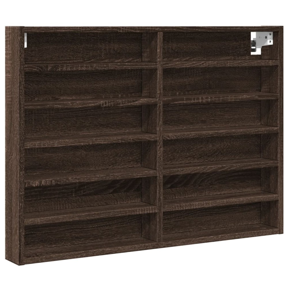 vidaXL Dulap cu vitrină, stejar maro, 80x8,5x58 cm, lemn prelucrat