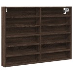 vidaXL Dulap cu vitrină, stejar maro, 80x8,5x58 cm, lemn prelucrat vidaXL Dulap cu vitrină, stejar maro, 80x8,5x58 cm, lemn prelucrat
