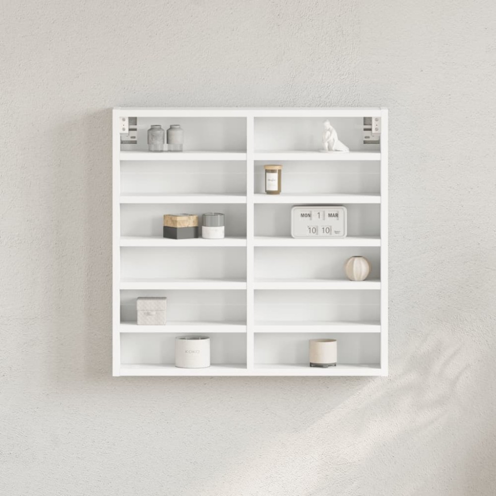 vidaXL Dulap cu vitrină, alb, 60x8,5x58 cm, lemn prelucrat