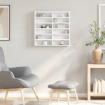 vidaXL Dulap cu vitrină, alb, 60x8,5x58 cm, lemn prelucrat vidaXL Dulap cu vitrină, alb, 60x8,5x58 cm, lemn prelucrat