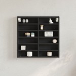vidaXL Dulap cu vitrină, negru, 60x8,5x58 cm, lemn prelucrat vidaXL Dulap cu vitrină, negru, 60x8,5x58 cm, lemn prelucrat