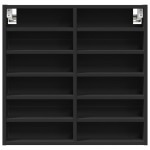 vidaXL Dulap cu vitrină, negru, 60x8,5x58 cm, lemn prelucrat vidaXL Dulap cu vitrină, negru, 60x8,5x58 cm, lemn prelucrat