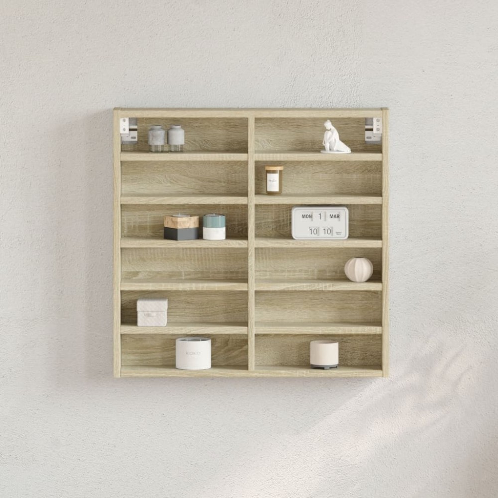 vidaXL Dulap cu vitrină, stejar sonoma, 60x8,5x58 cm, lemn prelucrat