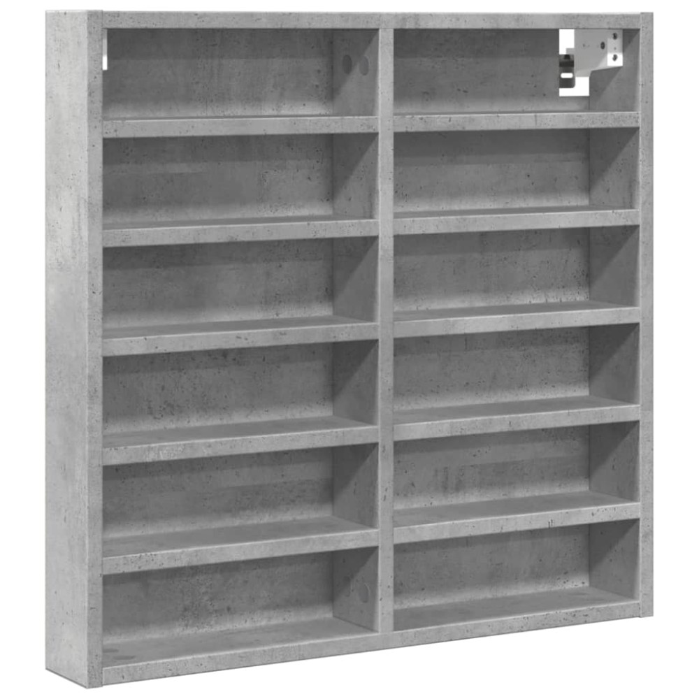 vidaXL Dulap cu vitrină, gri beton, 60x8,5x58 cm, lemn prelucrat