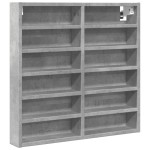 vidaXL Dulap cu vitrină, gri beton, 60x8,5x58 cm, lemn prelucrat
