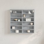 vidaXL Dulap cu vitrină, gri beton, 60x8,5x58 cm, lemn prelucrat