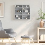 vidaXL Dulap cu vitrină, gri beton, 60x8,5x58 cm, lemn prelucrat