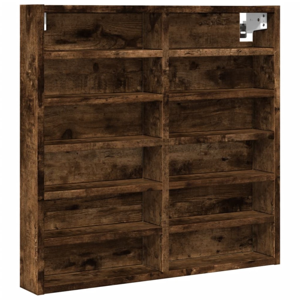 vidaXL Dulap cu vitrină, stejar fumuriu, 60x8,5x58 cm, lemn prelucrat