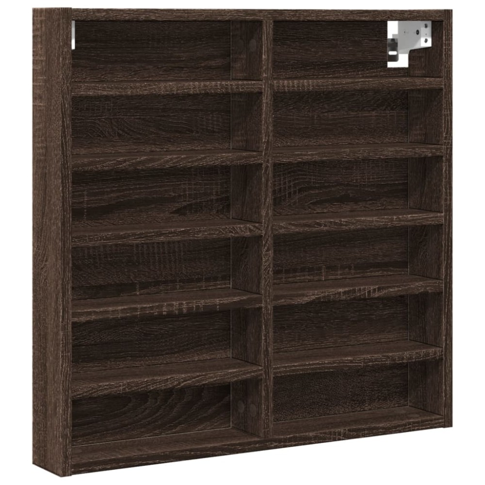 vidaXL Dulap cu vitrină, stejar maro, 60x8,5x58 cm, lemn prelucrat