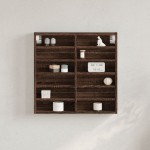vidaXL Dulap cu vitrină, stejar maro, 60x8,5x58 cm, lemn prelucrat vidaXL Dulap cu vitrină, stejar maro, 60x8,5x58 cm, lemn prelucrat