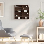 vidaXL Dulap cu vitrină, stejar maro, 60x8,5x58 cm, lemn prelucrat vidaXL Dulap cu vitrină, stejar maro, 60x8,5x58 cm, lemn prelucrat