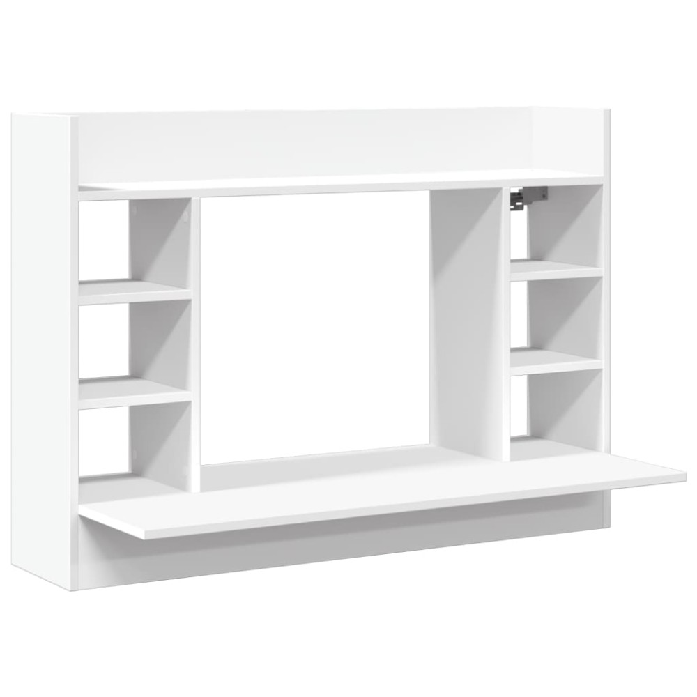 vidaXL Birou montat pe perete, alb, 105x48x75 cm, lemn prelucrat