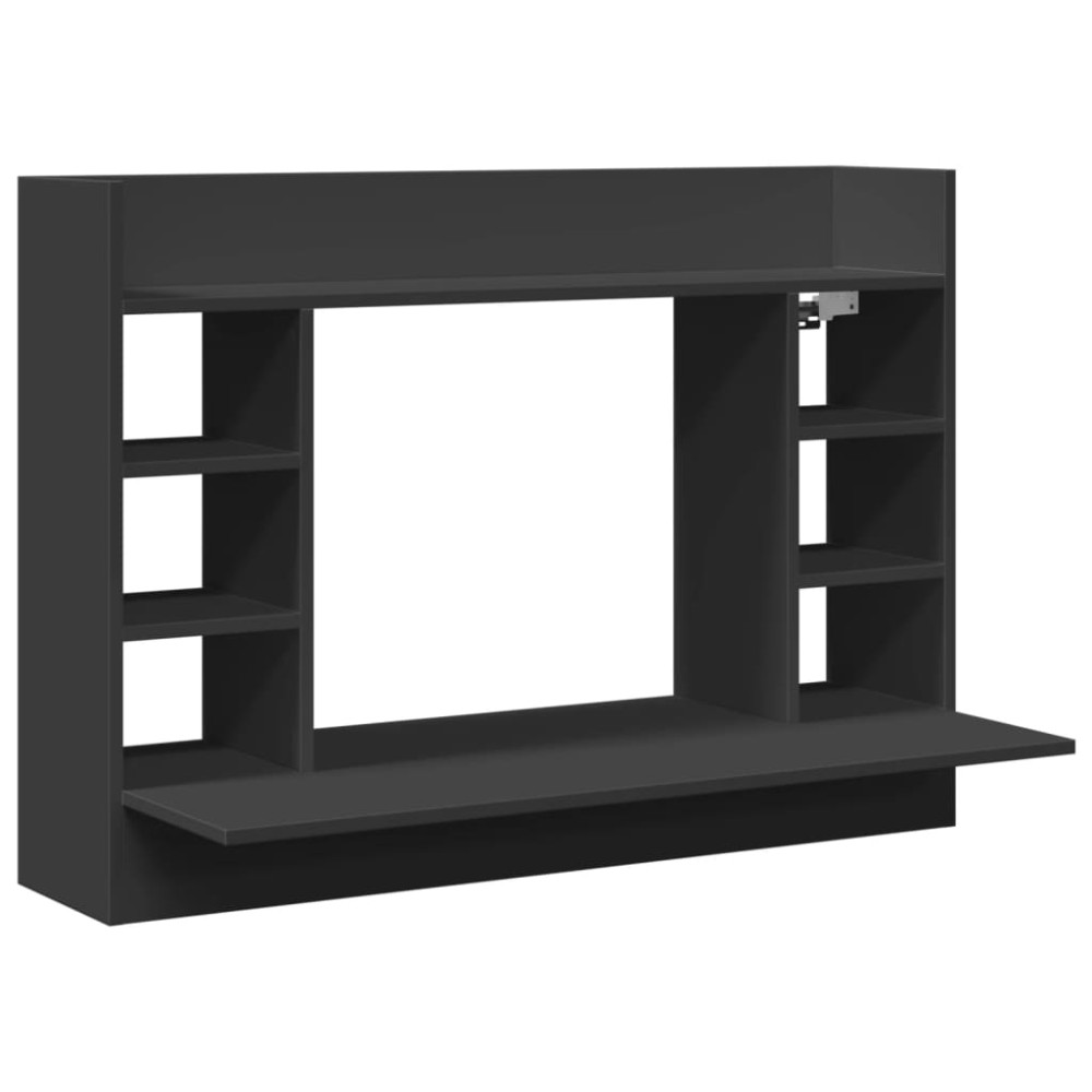vidaXL Birou montat pe perete, negru, 105x48x75 cm, lemn prelucrat