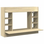 vidaXL Birou montat pe perete stejar sonoma 105x48x75cm lemn prelucrat