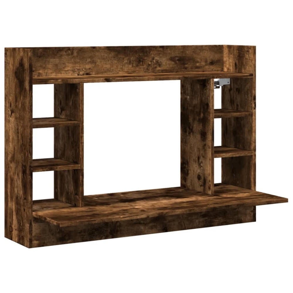 vidaXL Birou montat perete stejar fumuriu 105x48x75cm lemn prelucrat