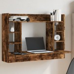 vidaXL Birou montat perete stejar fumuriu 105x48x75cm lemn prelucrat