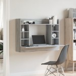 vidaXL Birou montat pe perete sonoma gri 105x48x75cm lemn prelucrat