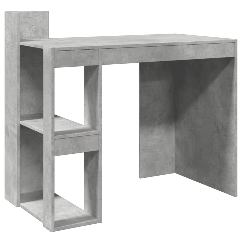 vidaXL Birou, gri beton, 103,5x56,5x94 cm, lemn prelucrat