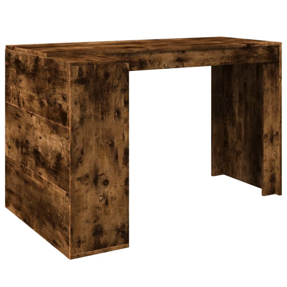 vidaXL Birou, stejar fumuriu, 123,5x73,5x75 cm, lemn prelucrat