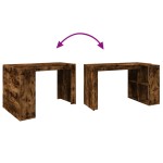 vidaXL Birou, stejar fumuriu, 123,5x73,5x75 cm, lemn prelucrat