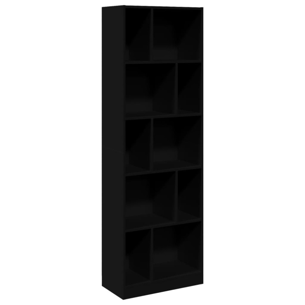 vidaXL Bibliotecă, negru, 57x28,5x174 cm, lemn prelucrat