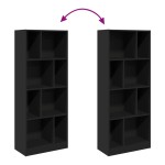 vidaXL Bibliotecă, negru, 57x28,5x141 cm, lemn prelucrat