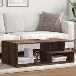vidaXL Măsuță de cafea, stejar maro, 102x55x35 cm, lemn prelucrat vidaXL Măsuță de cafea, stejar maro, 102x55x35 cm, lemn prelucrat