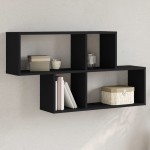 vidaXL Raft de perete, negru, 100x20x53 cm, lemn prelucrat vidaXL Raft de perete, negru, 100x20x53 cm, lemn prelucrat