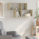 vidaXL Raft de perete, stejar sonoma, 100x20x53 cm, lemn prelucrat