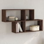 vidaXL Raft de perete, stejar maro, 100x20x53 cm, lemn prelucrat vidaXL Raft de perete, stejar maro, 100x20x53 cm, lemn prelucrat