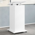 vidaXL Pupitru cu roți și sertar alb 55x55x107 cm lemn prelucrat vidaXL Pupitru cu roți și sertar alb 55x55x107 cm lemn prelucrat