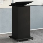 vidaXL Pupitru cu roți și sertar negru 55x55x107 cm lemn prelucrat vidaXL Pupitru cu roți și sertar negru 55x55x107 cm lemn prelucrat