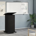 vidaXL Pupitru cu roți și sertar negru 55x55x107 cm lemn prelucrat vidaXL Pupitru cu roți și sertar negru 55x55x107 cm lemn prelucrat