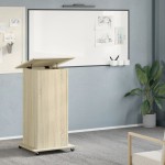 vidaXL Pupitru roți și sertar stejar sonoma 55x55x107cm lemn prelucrat vidaXL Pupitru roți și sertar stejar sonoma 55x55x107cm lemn prelucrat